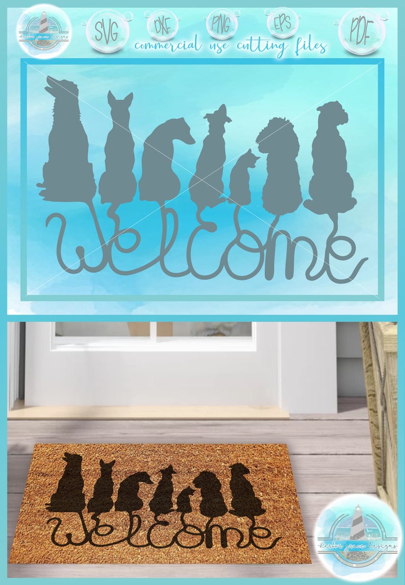 Dogs Tails Coir Mat Design SVG Files for Cricut Etsy