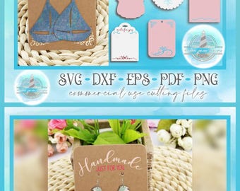 Earring Card Template SVG Bundle | Display Earring Card SVG | Earring Display Svg | Hook Earring Card Holder SVG Files For Cricut Silhouette