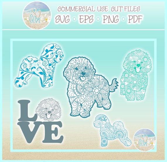 Download Bichon Mandala Zentangle Bundle Svg Files For Cricut Etsy