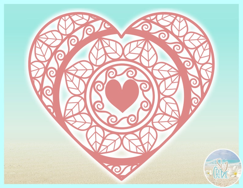 Download Heart Mandala Zentangle SVG Files for Cricut Silhouette ...