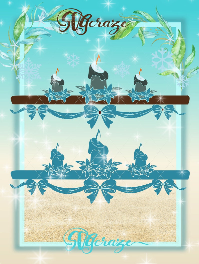 Download Free Christmas Svg Candle Bow Fireplace Mantle Svg And Files For Etsy SVG DXF Cut File