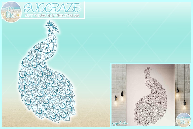 Download Peacock Mandala Zentangle SVG Files for Cricut Silhouette ...