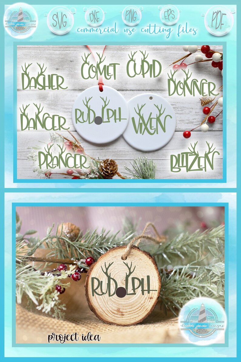 Download Reindeer Antler Names Bundle SVG files for Cricut ...
