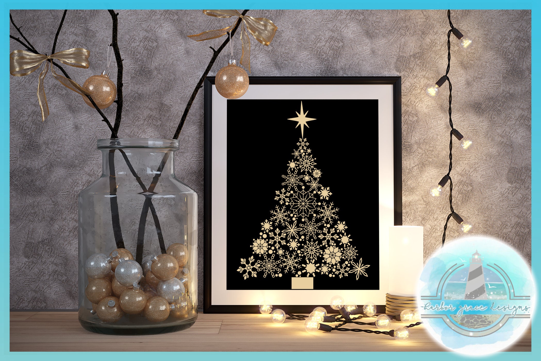 Snowflake Christmas Tree With Star SVG Files for Cricut Silhouette ...