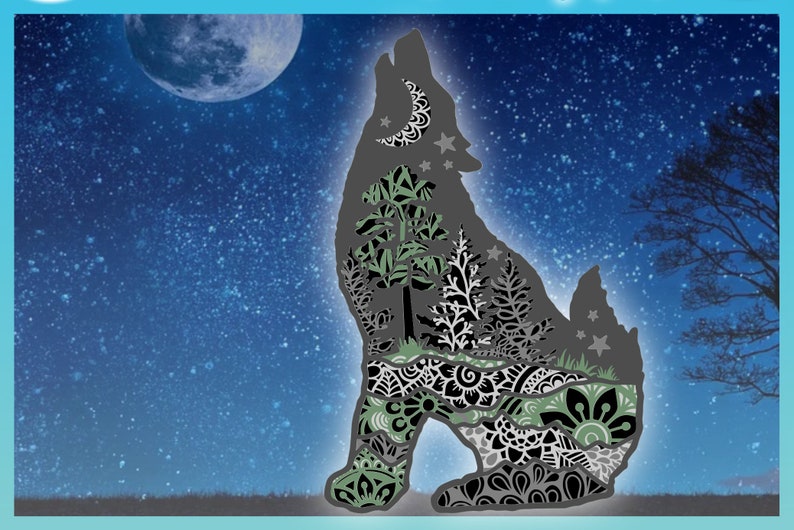 Download 3D Layered Design Wolf Mandala SVG file Multi Layered | Etsy