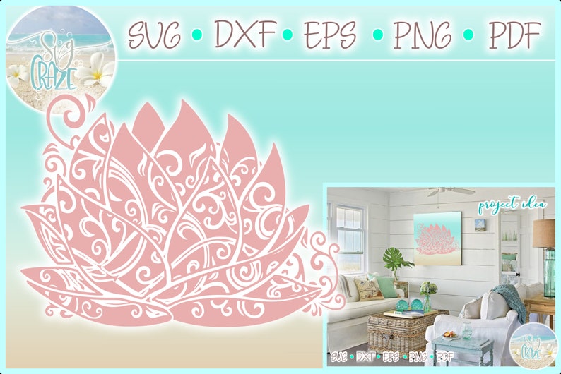 Download Lotus Water Lily Flower Mandala SVG Files for Cricut | Etsy
