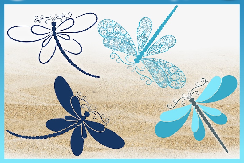 Download Dragonfly Mandala Zentangle Bundle SVG Files for Cricut | Etsy