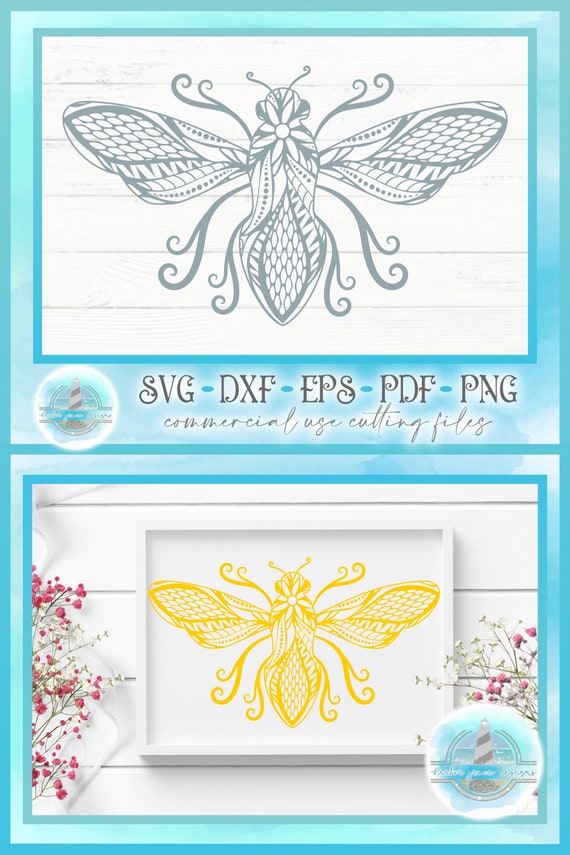 Download Bumble Bee Mandala Zentangle Svg Files For Cricut Silhouette Etsy