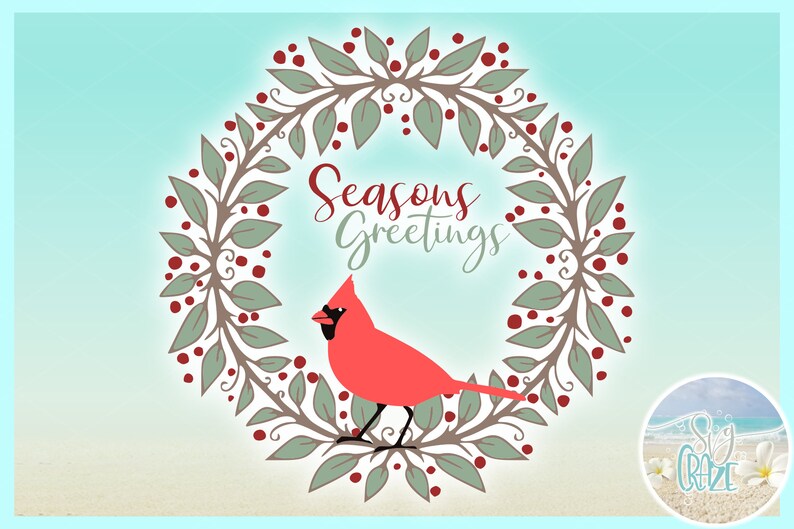 Download Christmas SVG Cardinal Wreath SVG Files for Cricut ...