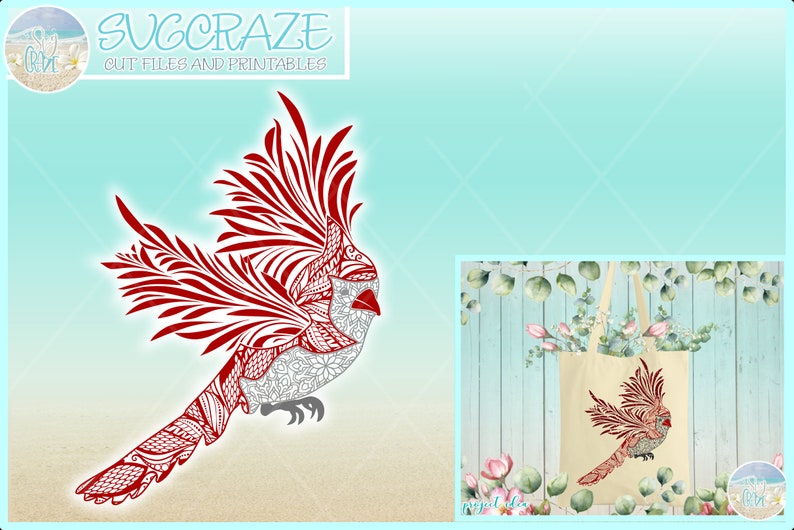 Download Cardinal Mandala Zentangle SVG Files for Cricut Silhouette ...