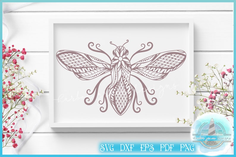 Download Bumble Bee Mandala Zentangle SVG Files for Cricut Silhouette | Etsy