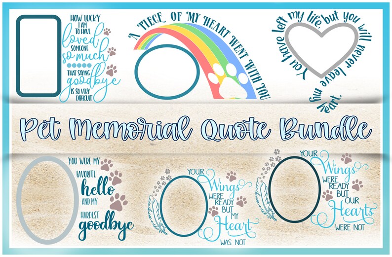 Download Pet Memorial Quote with Frame Bundle SVG Files for Cricut ...