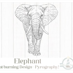 BEREIT ZUM DRUCK - Passt 15 "x13,5" Hüten - Brennender Elefantenhut-Design - Für Pyrographie - Druckbare Pdf & Word Doc