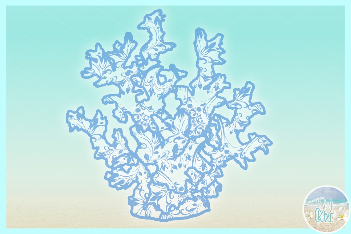Hand Drawn Coral Reef Mandala Zentangle SVG Files for Cricut Etsy