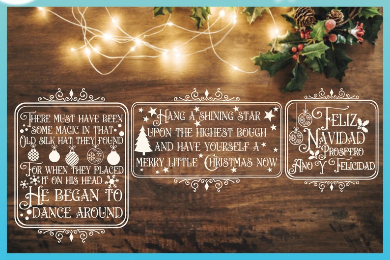 Christmas Song Lyrics Quote Sign Wall Decal Bundle SVG Files | Etsy