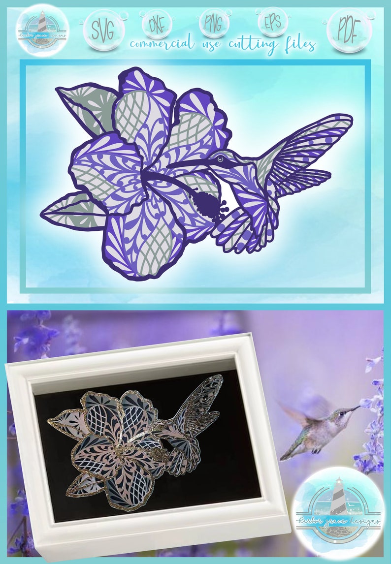 Download 3D Layered Design Hummingbird Mandala SVG file Multi | Etsy