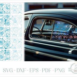 Roses Floral Pattern Car Truck Window Decal SVG files for Cricut, Silhouette Dxf Eps Pdf Png also included - 15 connecting tiles included