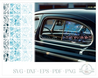 Decalcomanie per finestrini di auto e camion con motivo floreale di rose, file SVG per Cricut, Silhouette Dxf Eps Pdf Png inclusi - 15 tessere di collegamento incluse