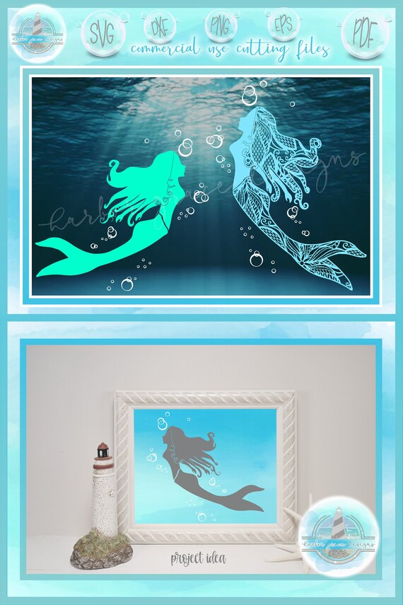 Download Mermaid Mandala Zentangle Svg Files For Cricut Silhouette Etsy
