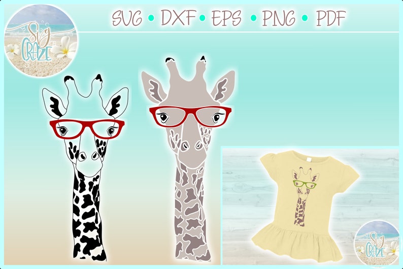 Download Giraffe With Glasses SVG Files for Cricut Silhouette Dxf ...
