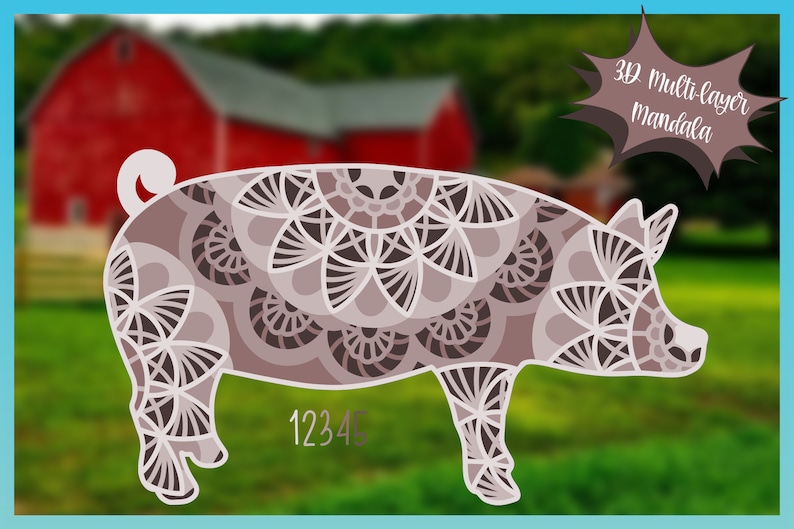 Download 3D Layered Design Pig Mandala SVG file Multi Layered | Etsy