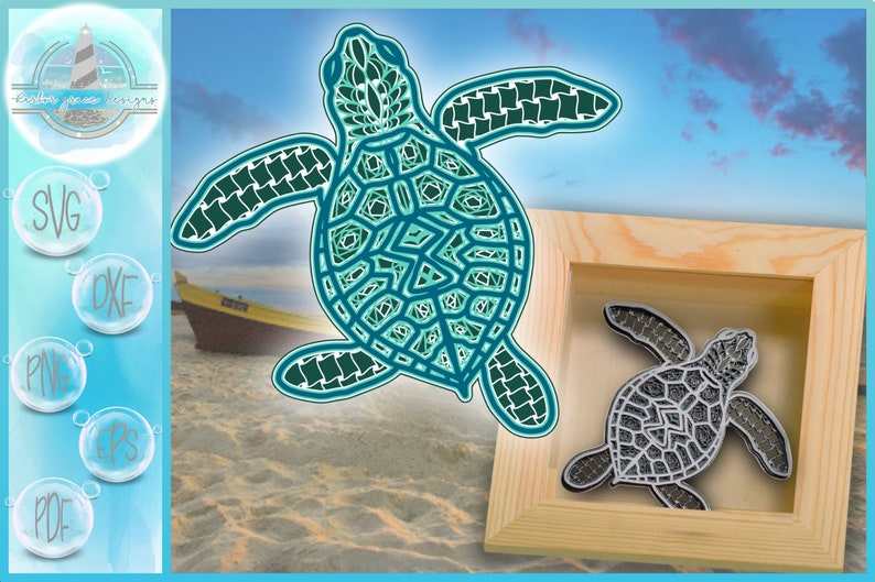Download 3D Layered Design Sea Turtle Mandala SVG file Multi | Etsy