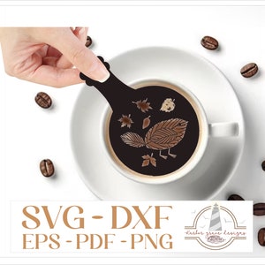Coffee Stencil Designs - Fall Autumn SVG files, SVG Files For Cricut and Silhouette