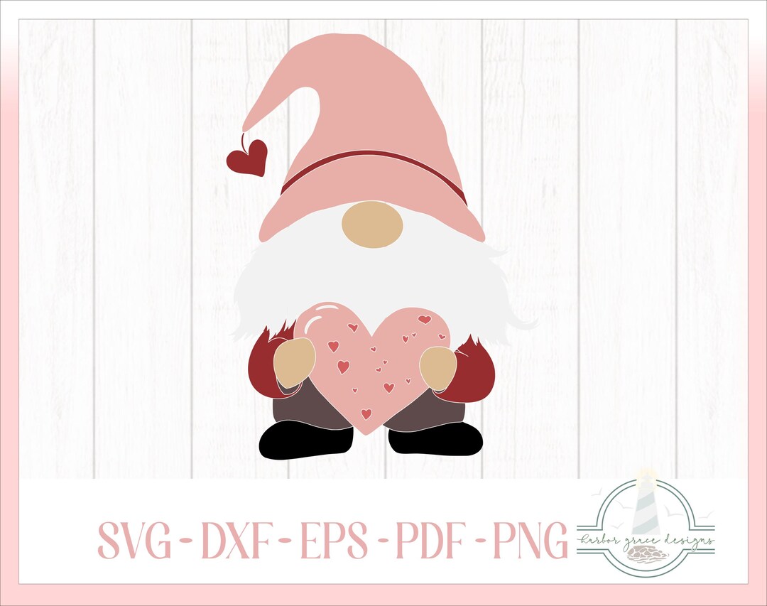 Valentine Gnome, Valentines Day Gnome With Heart SVG Files for Cricut ...