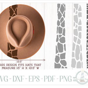 READY TO PRINT - Fits 15"x13.5" hats - Giraffe Print Hat Burning Design - For Pyrography - Printable Pdf & Word Doc