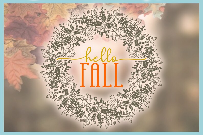 Download Hello Fall Leaf Wreath Autumn Mandala SVG Files for Cricut | Etsy