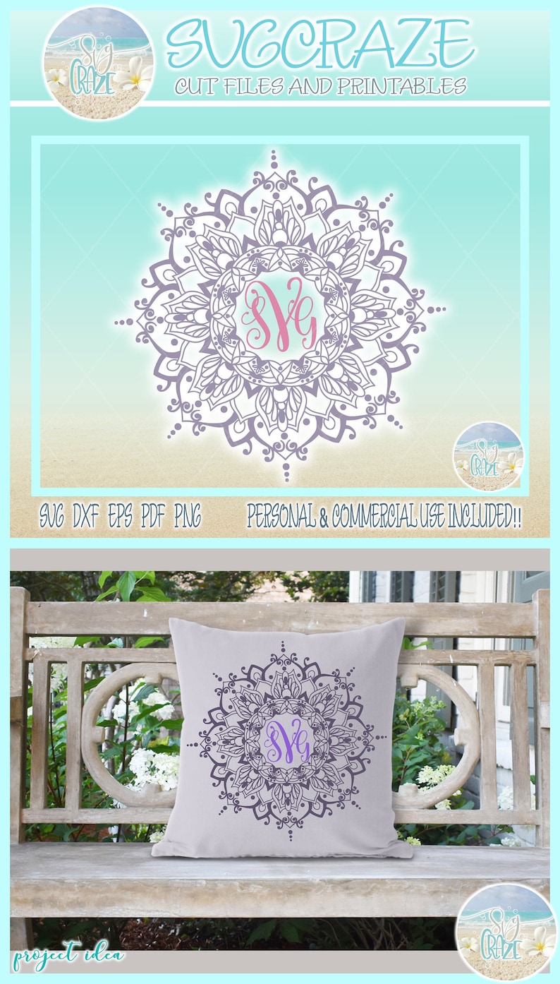 Dxf Eps Pdf Png Included Hand Drawn Mandala Zentangle SVG Files for Cricut Silhouette