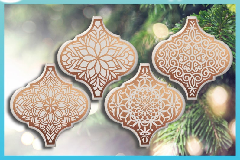 Download 3 x 2.88 Mandala Arabesque Tile Ornament Christmas | Etsy