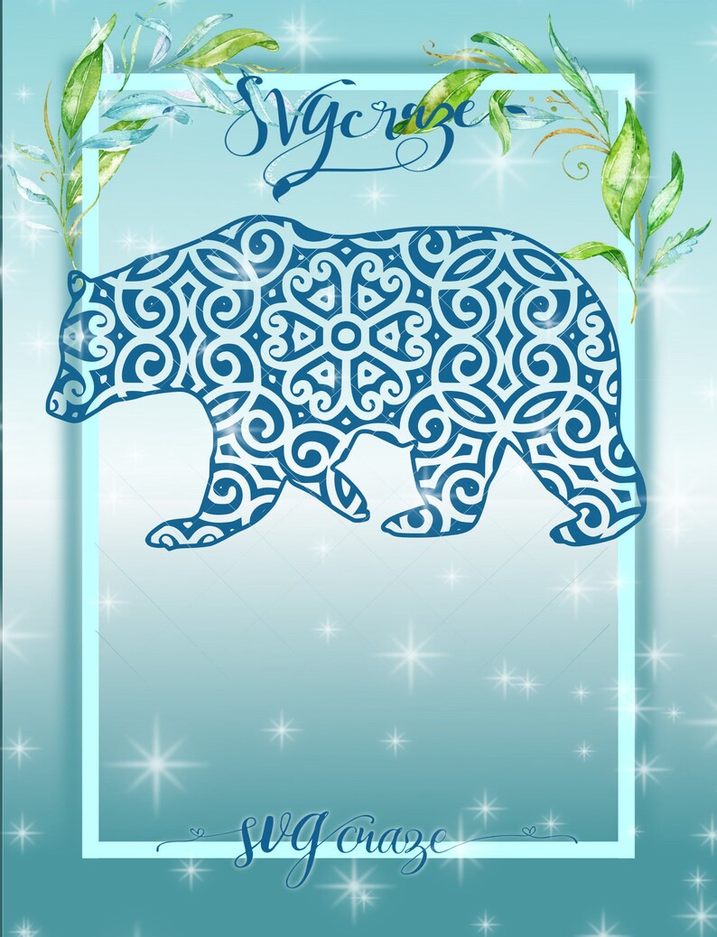 Download Bear Mandala Zentangle SVG Files for Cricut Silhouette Dxf ...