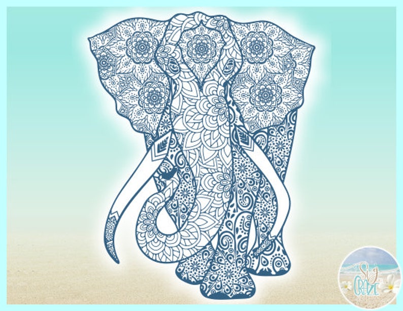 Download Elephant Mandala Zentangle SVG Files for Cricut Silhouette ...