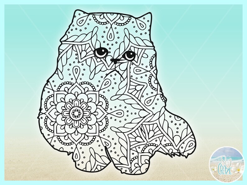 Persian Cat Mandala Zentangle SVG Files for Cricut ...