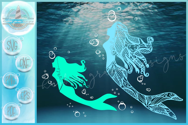 Download Mermaid Mandala Zentangle SVG Files for Cricut Silhouette ...
