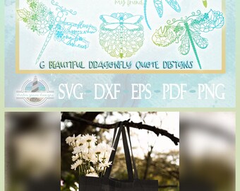 Floral Dragonfly Mandala with Quotes SVG Cut File Bundle - Beautiful and Intricate Designs - Dragonfly Mandala Digital Download