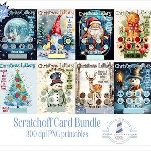Weihnachtliche Scratchoff Karte Printable Bundle - Cricut und Silhouette PrintThen Cut Project