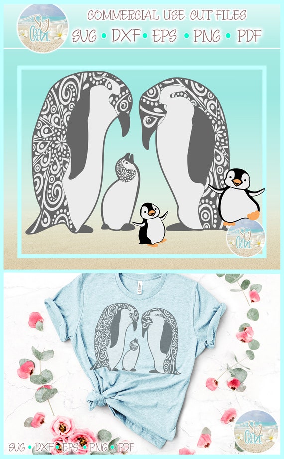 Download Penguin Mandala Zentangle Svg Files For Cricut Silhouette Etsy