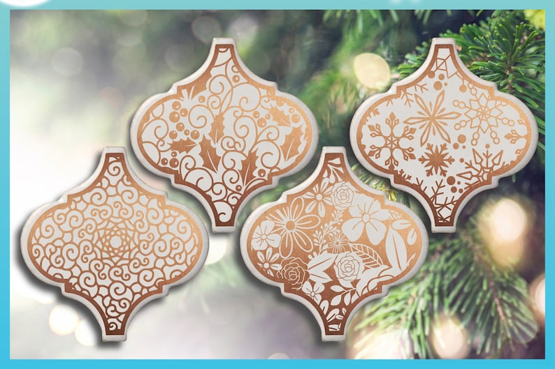Download 3 x 2.88 Mandala Arabesque Tile Ornament Christmas | Etsy