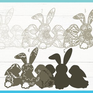 3D Easter Bunny Trio Mandala SVG File | Multi Layered Mandala SVG Files ...