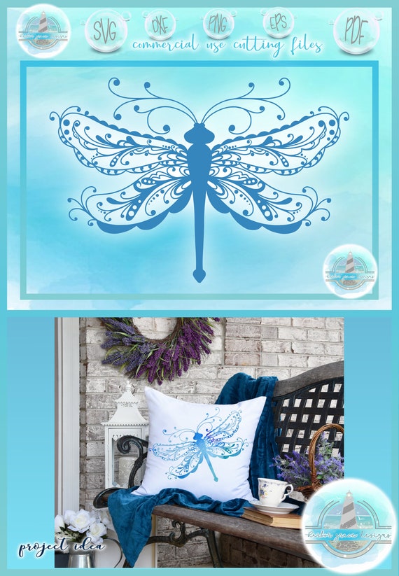 Download Beautiful Delicate Dragonfly Mandala Zentangle Svg Files For Etsy