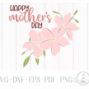 Buona festa della mamma, fiori di plumeria, fiori delle Hawaii file SVG per Cricut Silhouette - DXF EPS PDF PNG inclusi