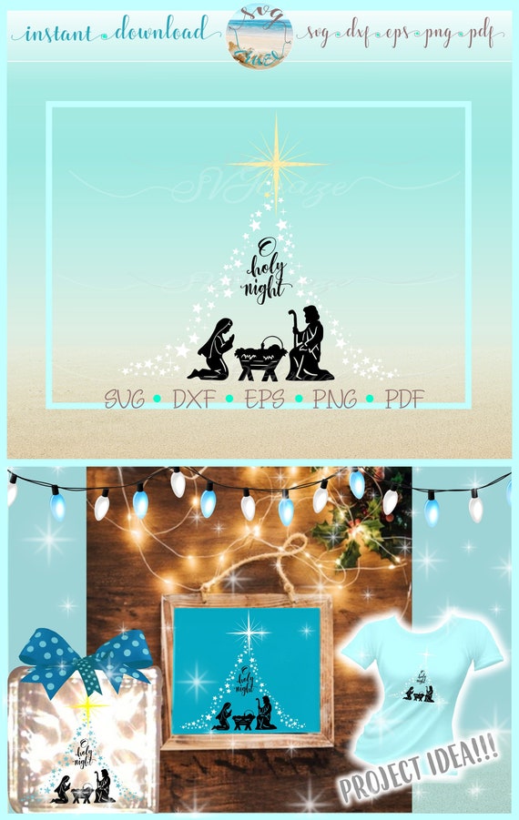 Download Free Christmas Oh Holy Night Nativity Scene Svg Files For Cricut Etsy SVG DXF Cut File