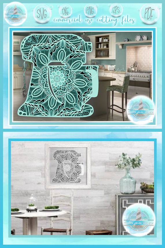Download 3d Layered Design 3d Kitchen Mixer Mandala Svg Multi Etsy