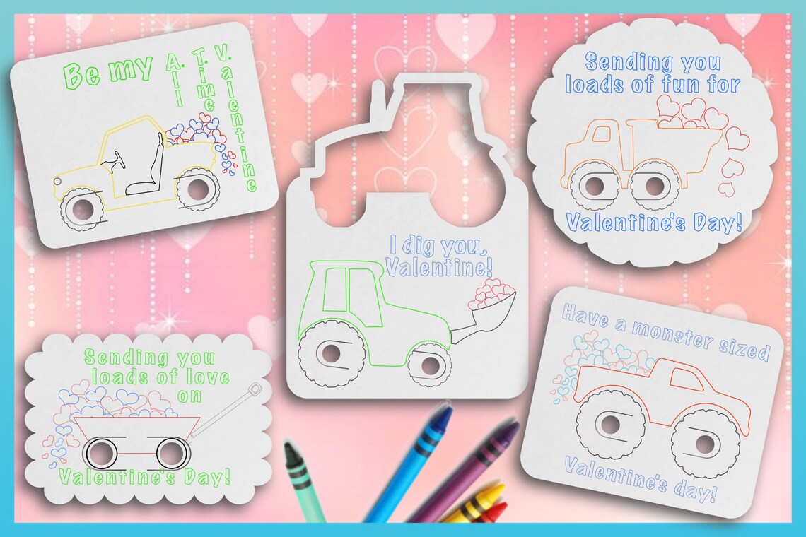 Boys Valentines Day Printable and Single Line Drawing Coloring - Etsy