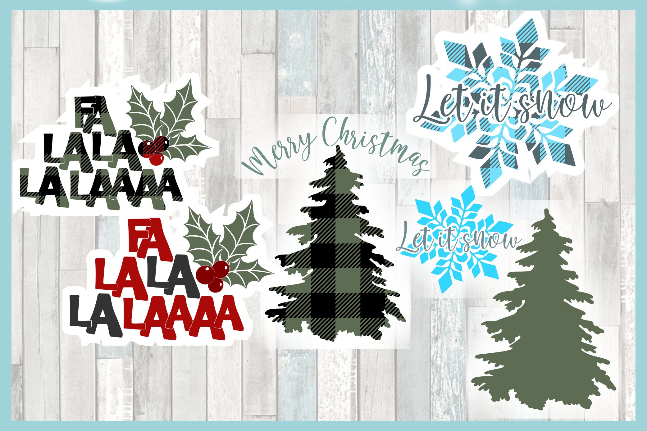 Christmas Buffalo Plaid Bundle SVG Files for Cricut Silhouette - Dxf ...
