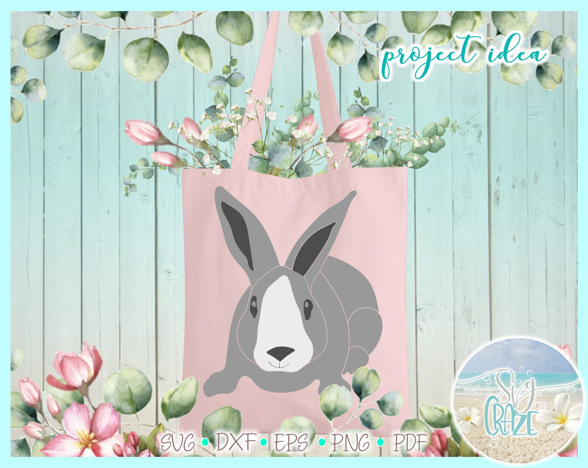 Easter Bunny Rabbit SVG Files for Cricut Silhouette - Dxf Eps Pdf Png ...