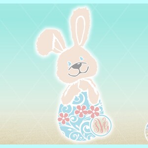 Easter Bunny Monogram SVG Files for Cricut Silhouette - Dxf Eps Pdf Png ...
