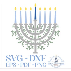 Hanukkah Menorah SVG - fichiers SVG pour Cricut Silhouette et autres machines de découpe